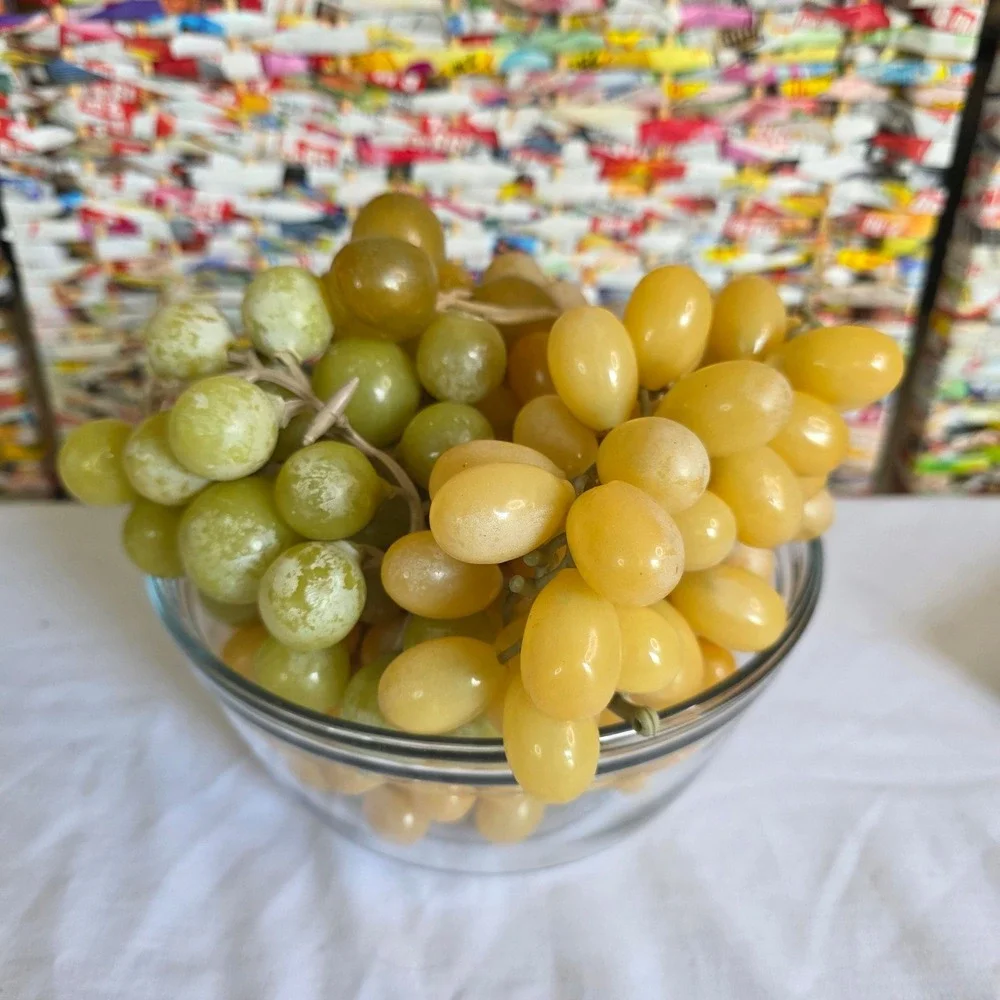 Vintage MCM Lucite Acrylic Grape Clusters Amber Yellow Green Set of 4 Decor